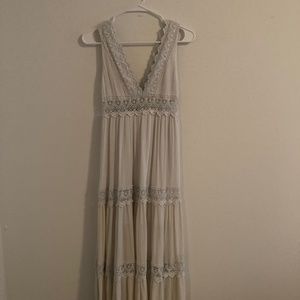 Adorable white lacy maxi dress